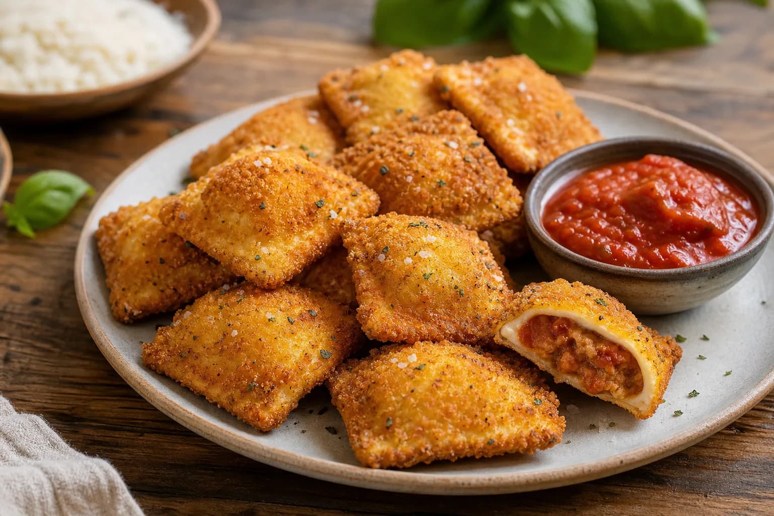 Air Fryer Frozen Toasted Ravioli