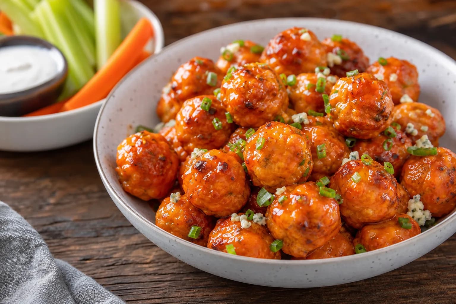 Air Fryer Buffalo Chicken Meatballs