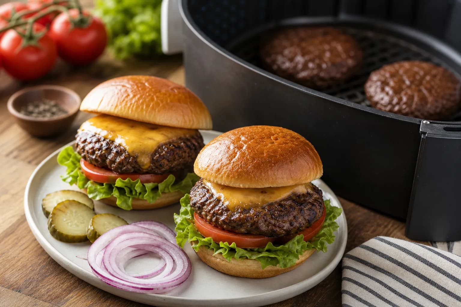 Air Fryer Frozen Burgers: How Long for ¼-lb and ⅓-lb Patties