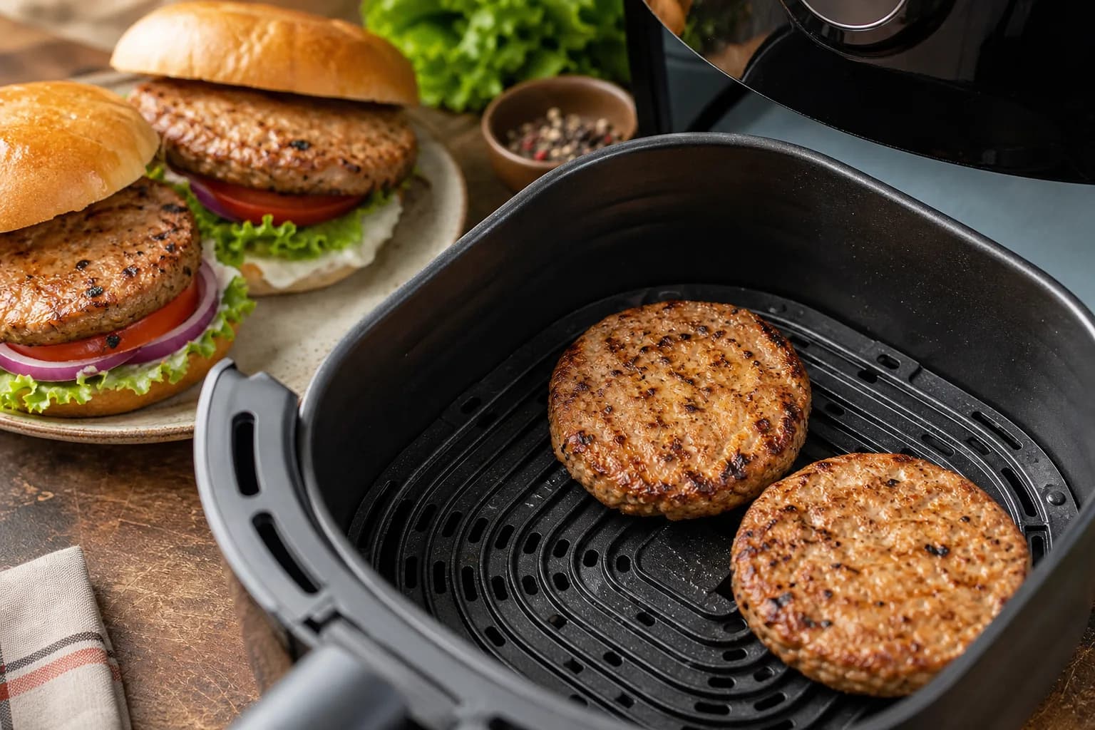 Air Fryer Frozen Turkey Burgers: ¼-lb and ⅓-lb No-Thaw Guide