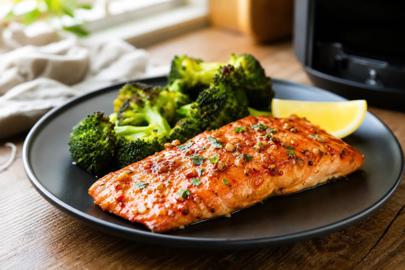 Honey Garlic Air Fryer Salmon