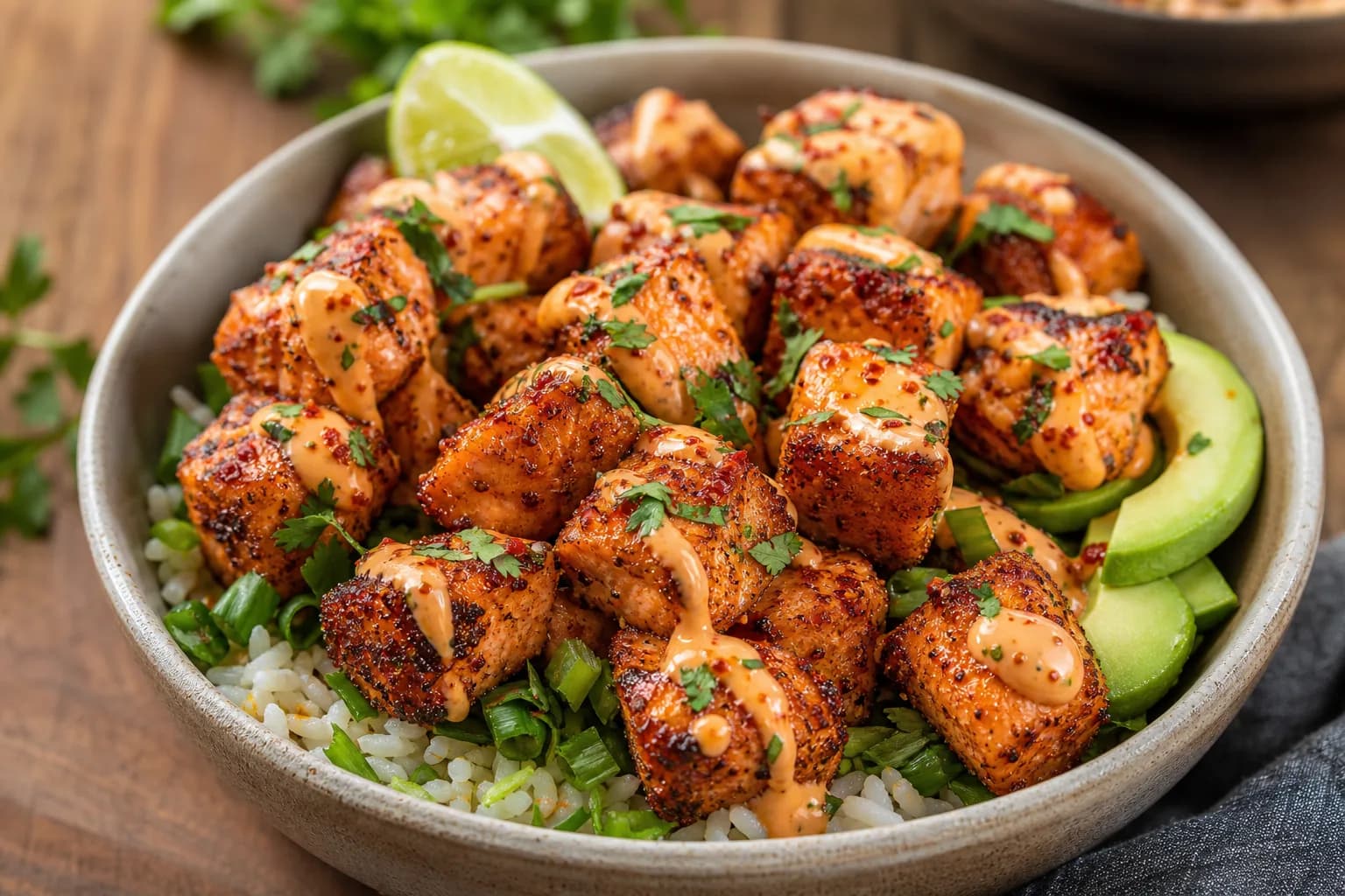 Crispy Air Fryer Cajun Bang Bang Salmon Bites