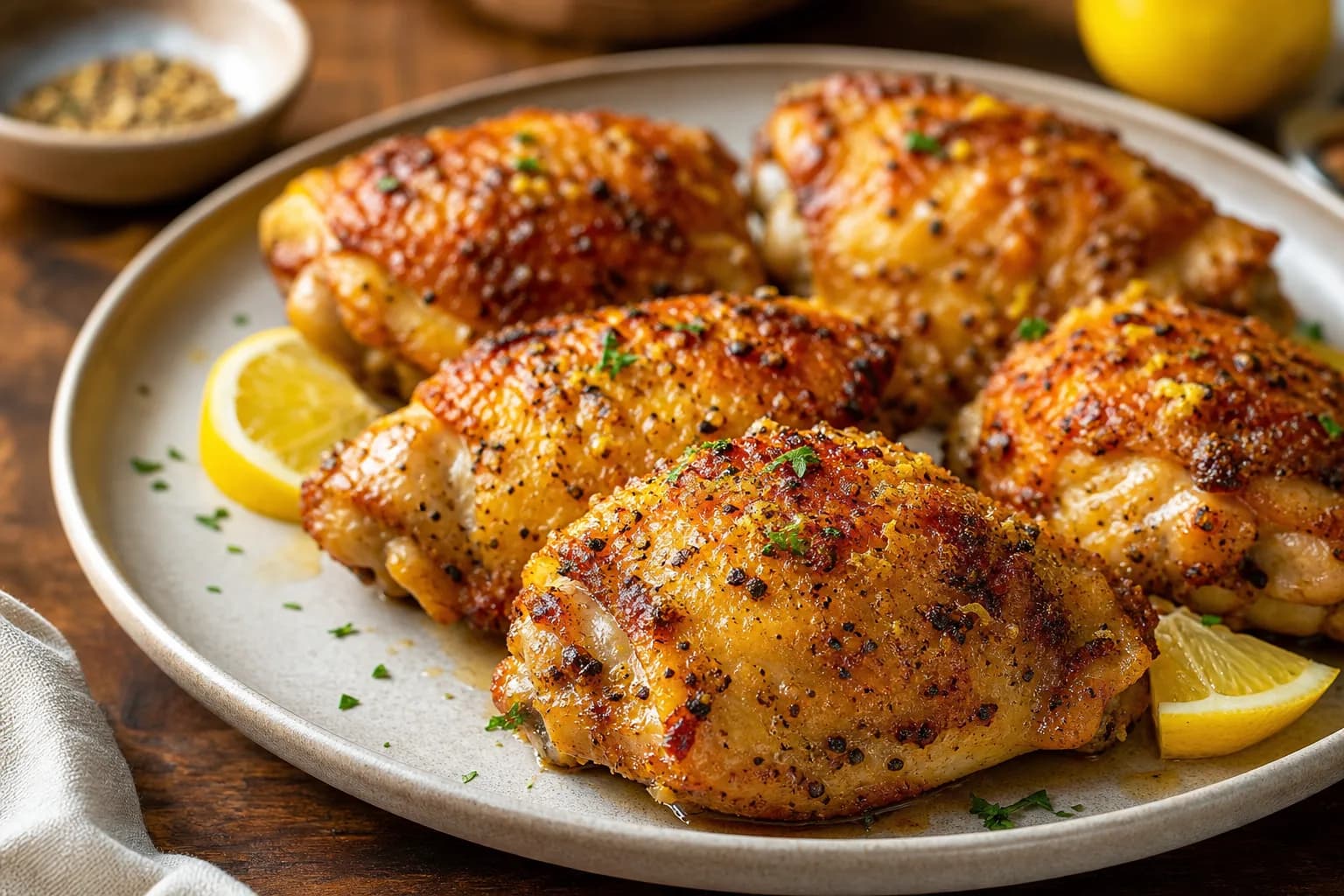 Crispy Air Fryer Lemon Pepper Chicken Thighs