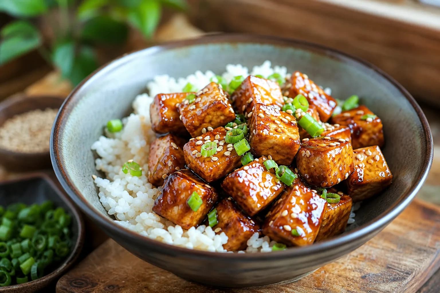 Sticky Air Fryer Teriyaki Tofu Bites
