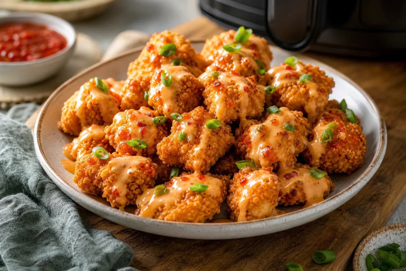 Crispy Air Fryer Bang Bang Chicken Bites