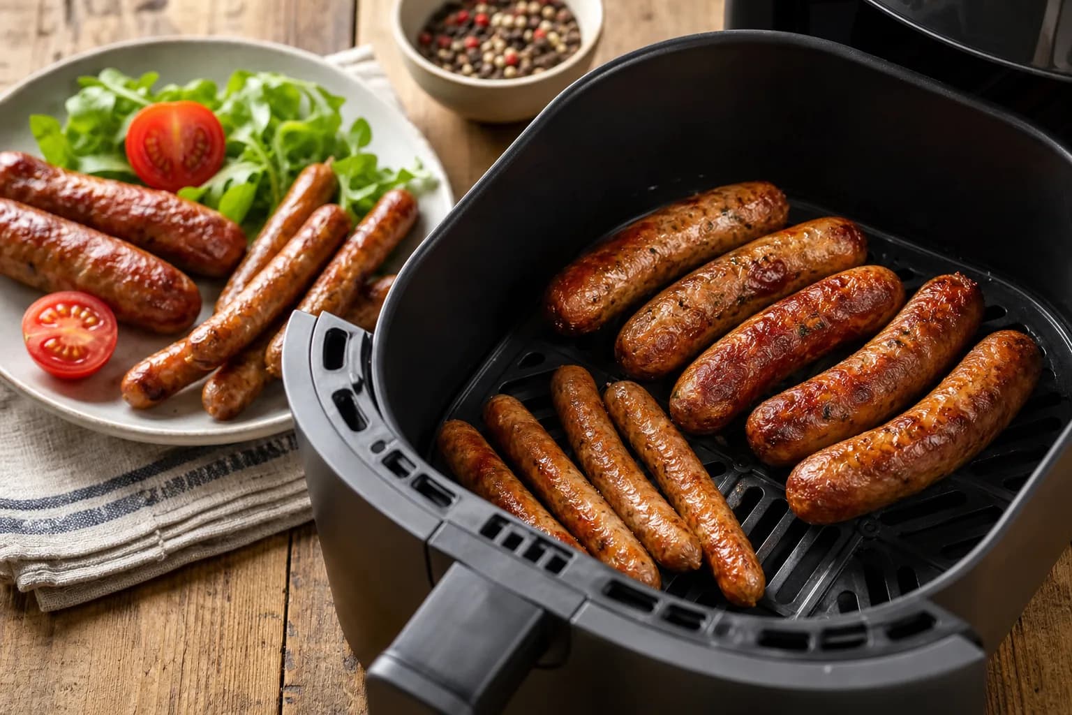 How Long to Air Fry Sausages: Pork, Chipolatas and Frozen Links